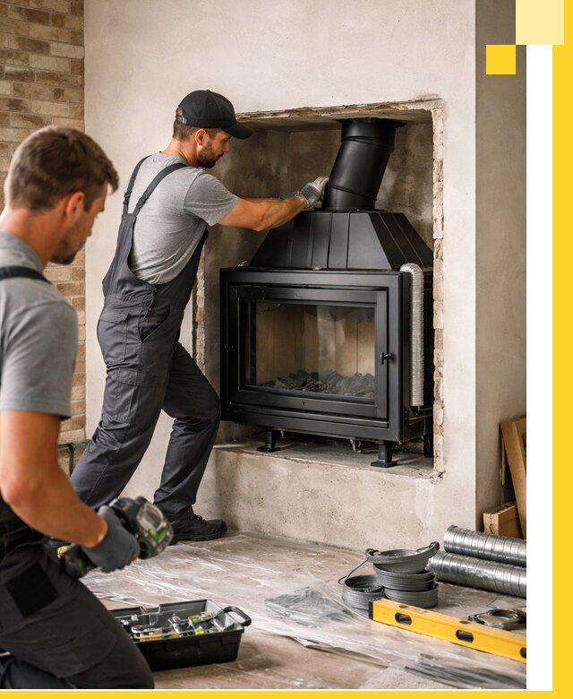 Установка каминных топок в Ачинске: монтаж, подключение