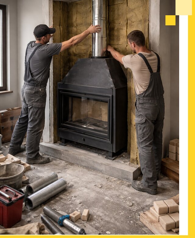 Изготовление и монтаж закрытых каминов в Ачинске под ключ
