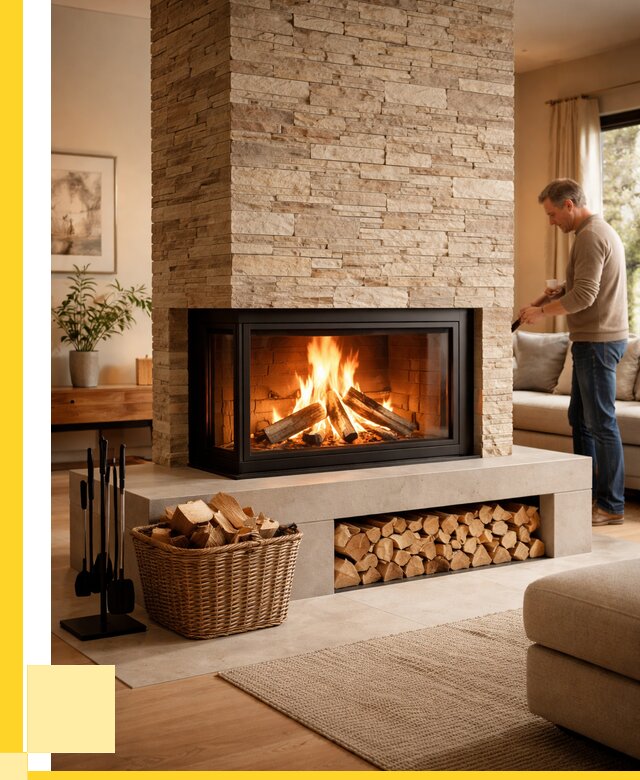 Дровяной камин под ключ в Ачинске от 202600 р. | ЭриданЧнс