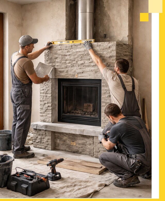 Профессиональный монтаж каминов под ключ в Ачинске для дома