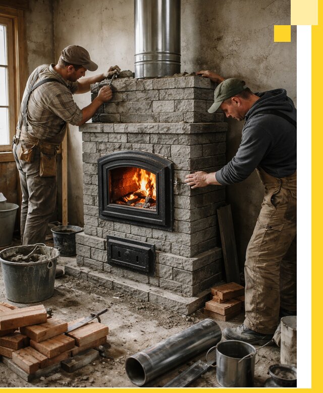 Производство, поставка и монтаж дровяных печей в Ачинске