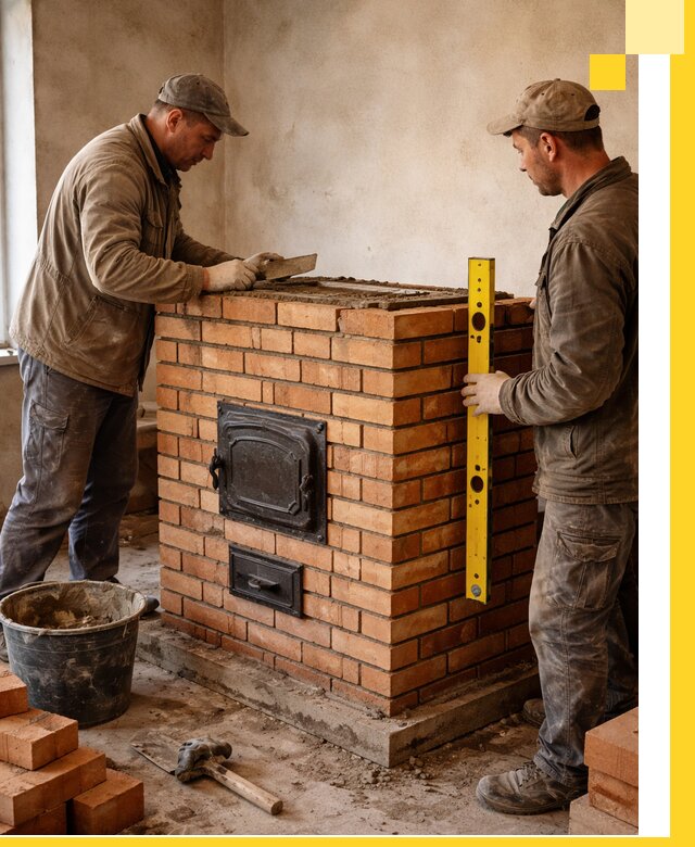 Отопительные печи под ключ в Ачинске, установка и сборка