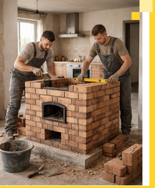 Установка и монтаж печей в частном доме в Ачинске под ключ