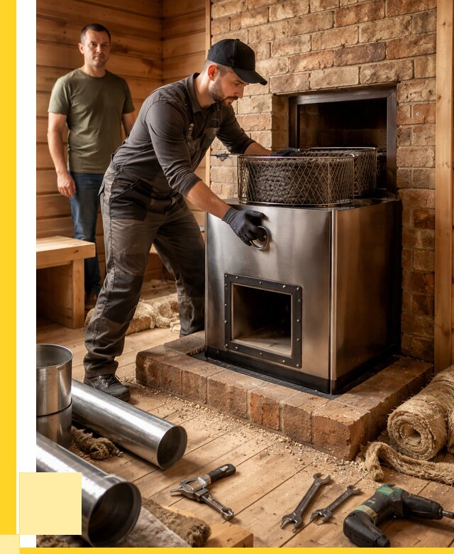 Монтаж банных печей под ключ в Ачинске от 18234 р., ЭриданЧнс