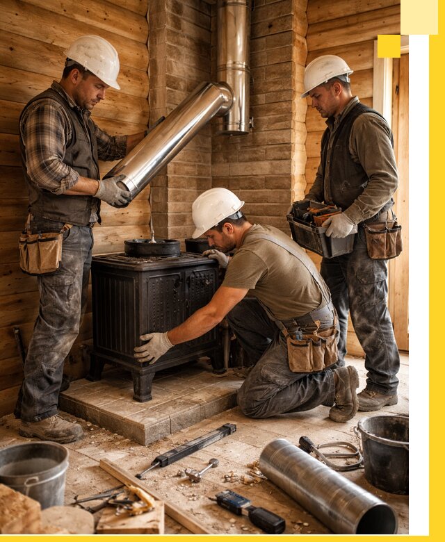 Профессиональный монтаж банных печей и дымоходов в Ачинске