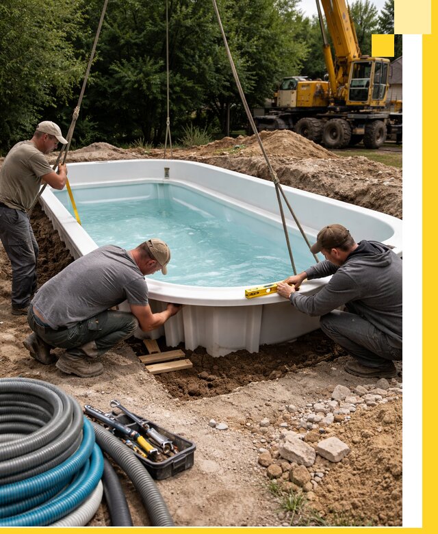 Установка и монтаж композитных бассейнов под ключ в Ачинске