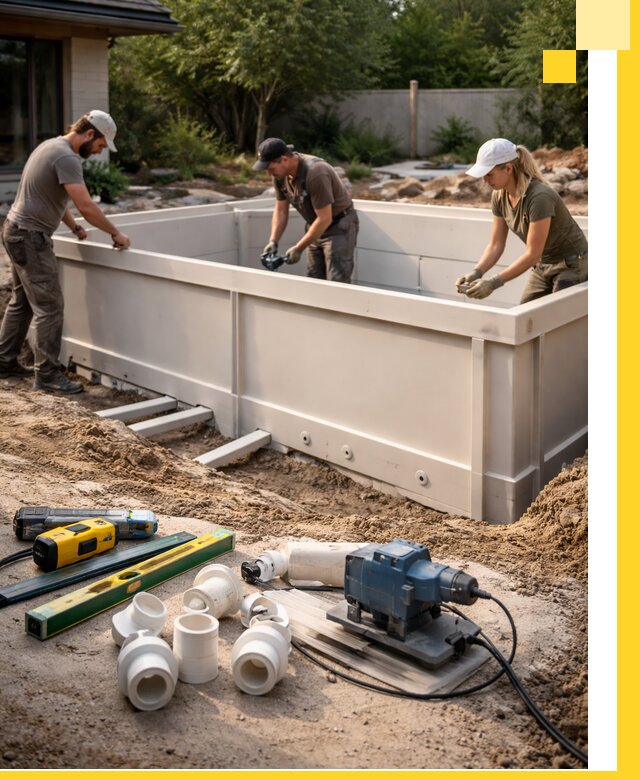 Установка полипропиленовых бассейнов под ключ в Ачинске