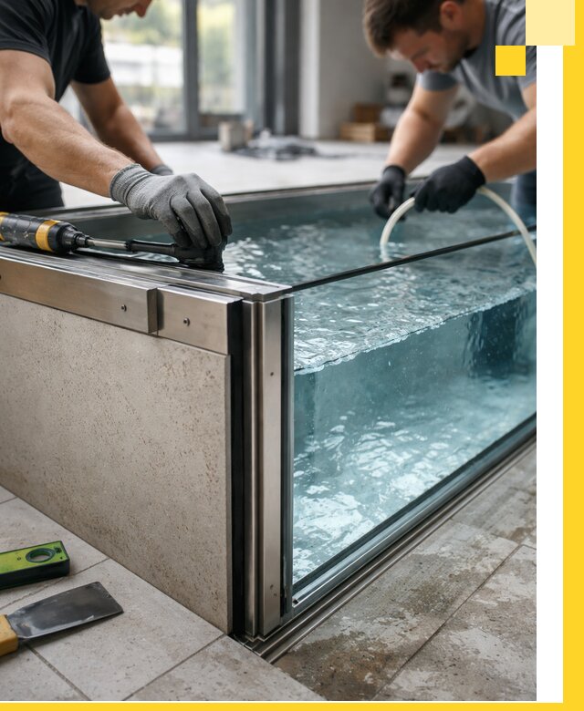 Проектирование и монтаж стеклянных бассейнов в Ачинске