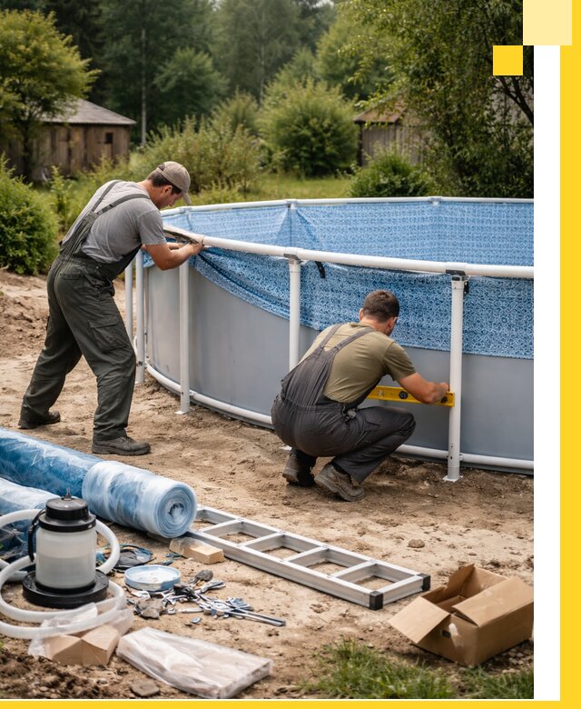 Установка и монтаж каркасных бассейнов в Ачинске под ключ