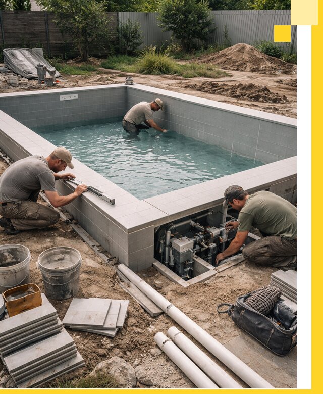 Строительство и монтаж бассейнов для дачи под ключ в Ачинске