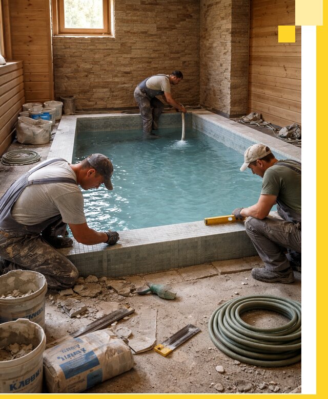 Проектирование и строительство бассейнов для бани в Ачинске