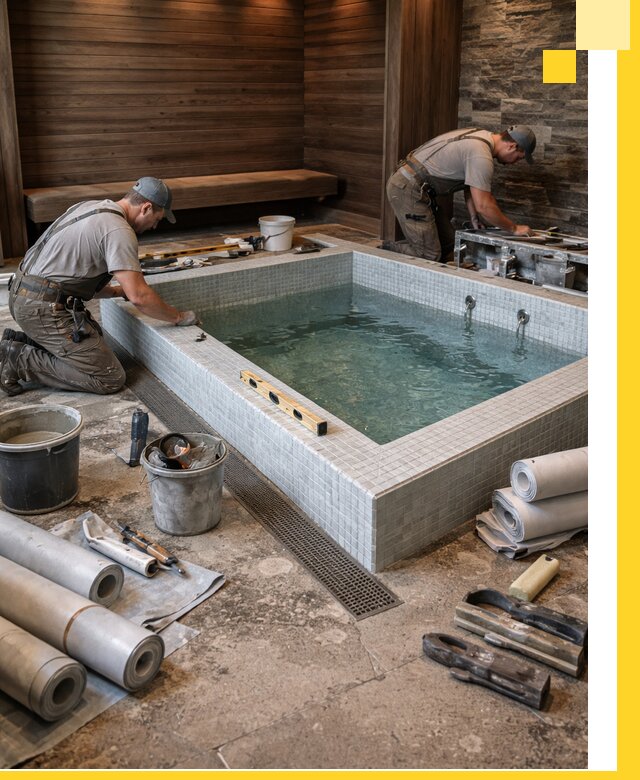 Установка и строительство бассейнов для сауны в Ачинске