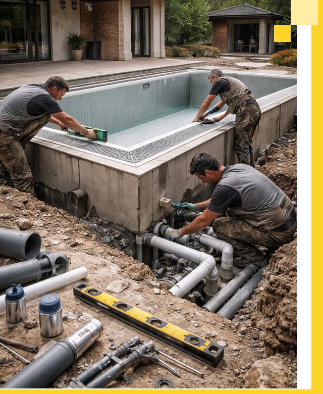 Строительство переливных бассейнов в Ачинске под ключ