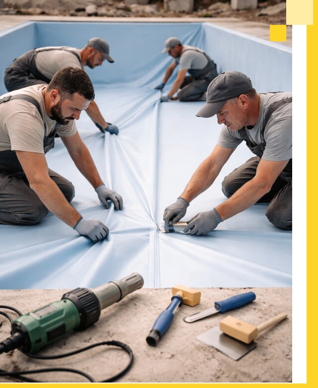 ПВХ пленка для бассейнов с монтажом и гарантией в Ачинске