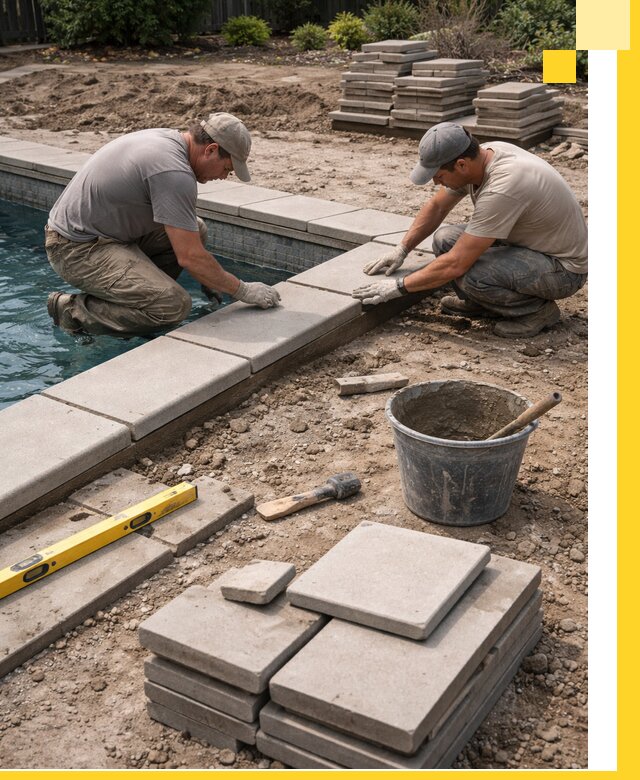 Установка и изготовление копингового камня для бассейнов в Ачинске