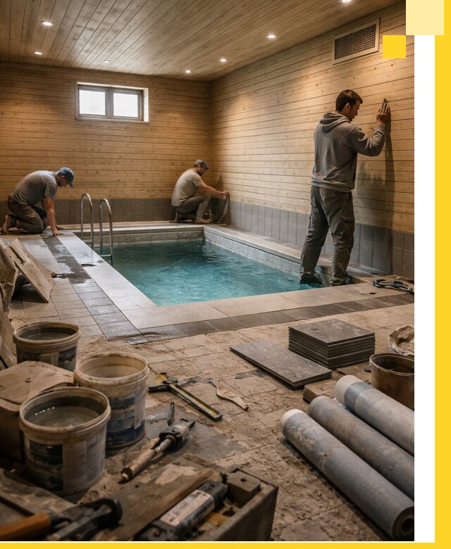 Строительство бани с бассейном и сауной под ключ в Ачинске