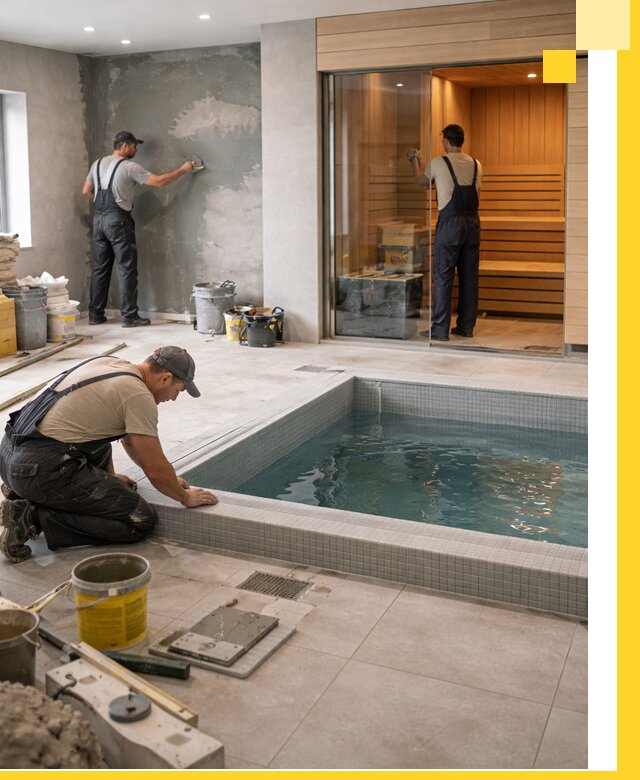 Проектирование и строительство сауны с бассейном в Ачинске