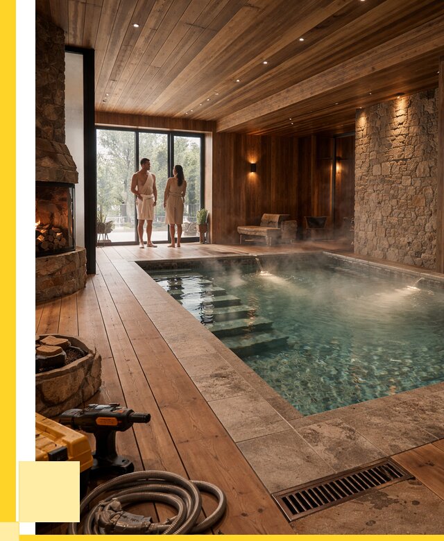 Проекты бань с бассейном под ключ в Ачинске от 75975 р., ЭриданЧнс