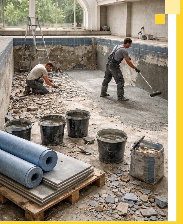 Реконструкция бассейнов в Ачинске: ремонт, гидроизоляция