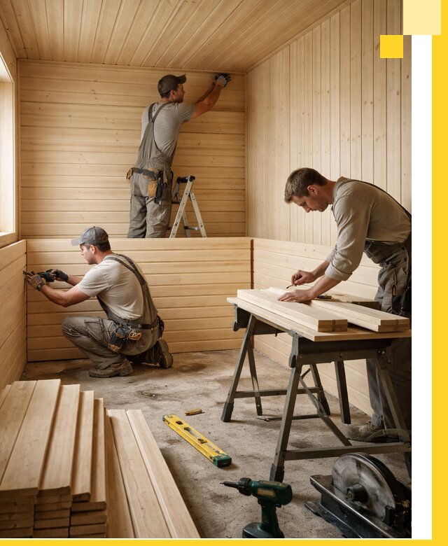 Обшивка саун в Ачинске из натуральной древесины под ключ