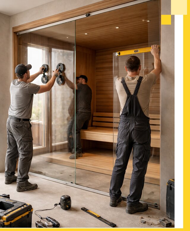 Производство и монтаж стеклянных саун под ключ в Ачинске