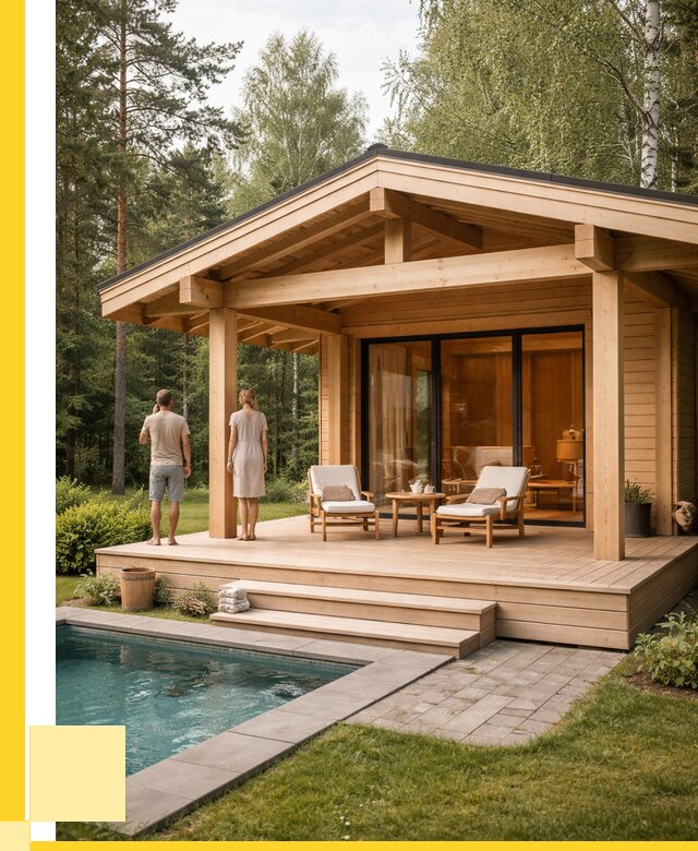 Бани с террасой под ключ в Ачинске от 607800 р. | ЭриданЧнс