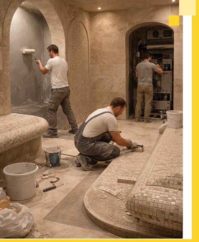 Строительство бани с хамамом и бассейном под ключ в Ачинске