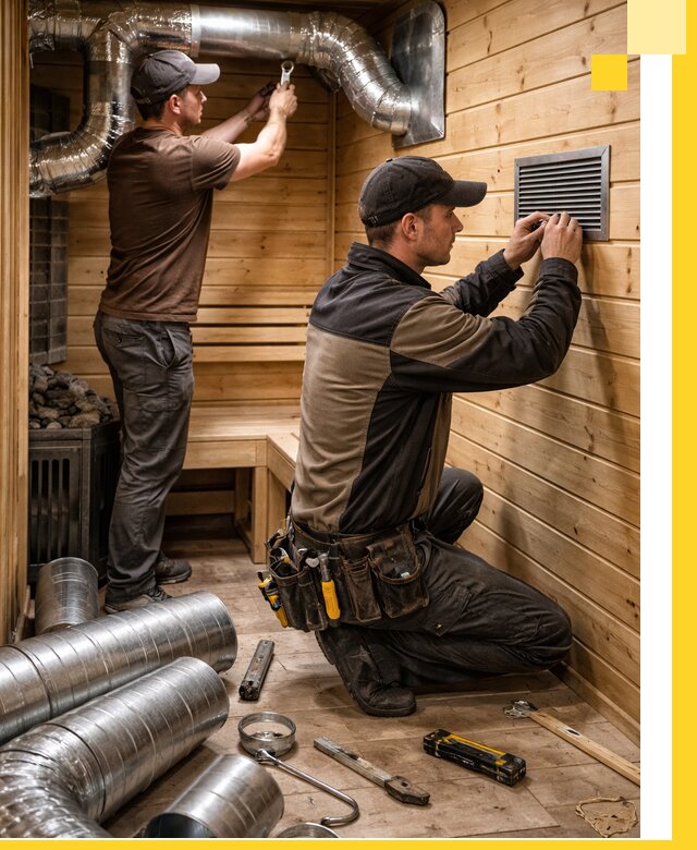 Проектирование и монтаж вентиляции бани в Ачинске под ключ