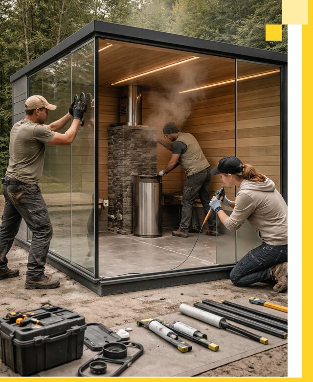 Проектирование и строительство стеклянных бань в Ачинске