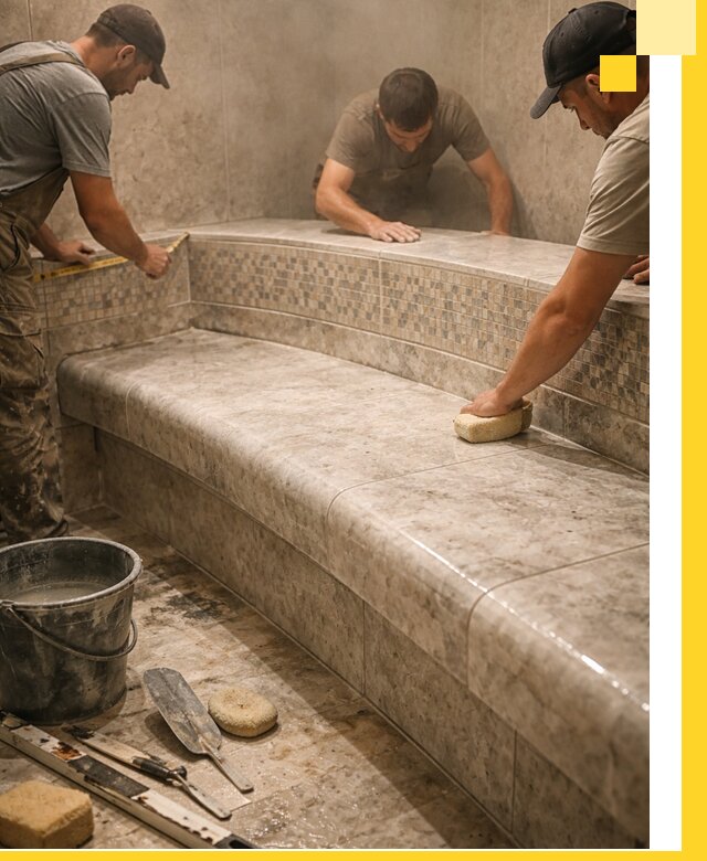 Изготовление и установка сидений для хамама в Ачинске